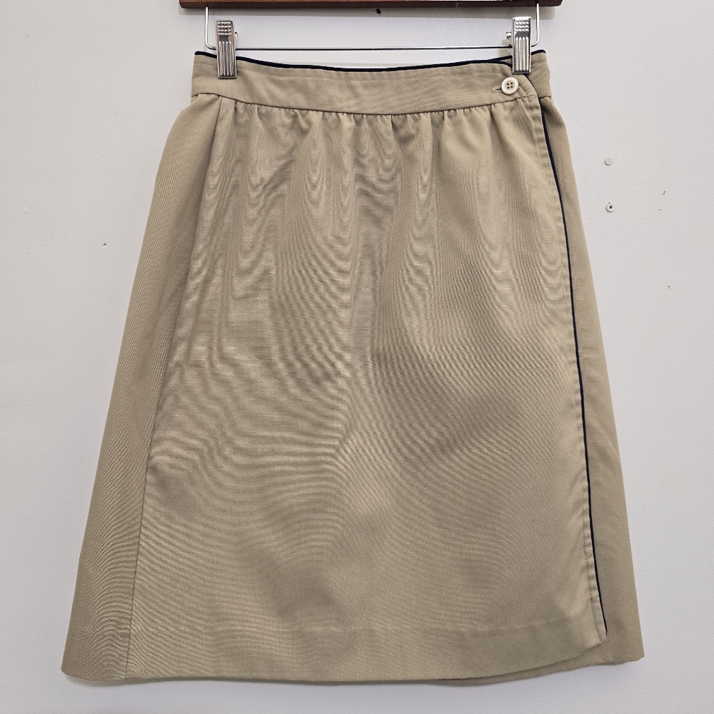 vintage‎ BARCLAY SQUARE size 12 Khaki Wrap Skort USA Academia Preppy Classic